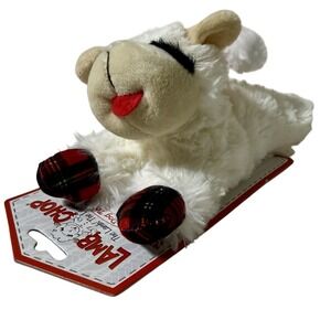 Holiday Lamb Chop Dog Toy Santa Hat Flannel Paws Squeaker Plush Sold Out